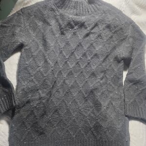 Ann Taylor Women Sweater NWT Cable knit gray Chunky M Petite
